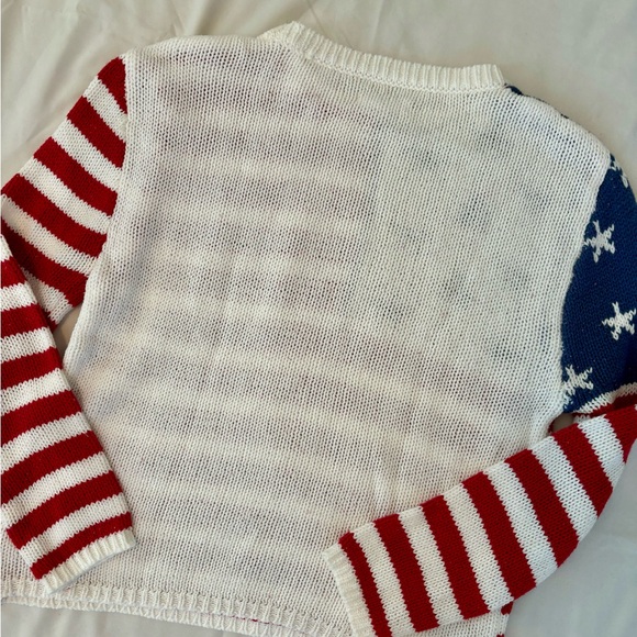Grayson Threads American Flag Lightweight Knit Sweater Size XS - Picture 5 of 7